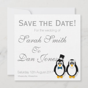 Save The Date Pingouins Enregistrer le Mariage de date (personna