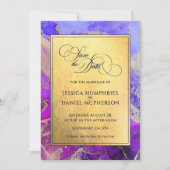 Save The Date Pink Abstrait violet à huile Mariage plat (Devant)