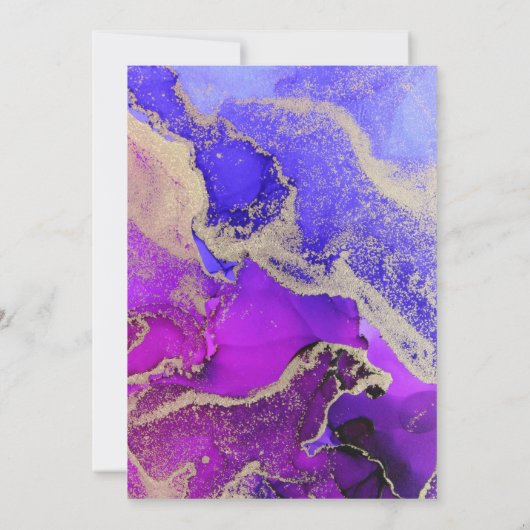 Save The Date Pink Abstrait violet à huile Mariage plat (Dos)