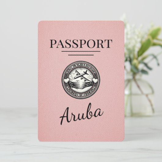 Save The Date Pink Aruba Passeport Enregistrer La Date (Debout devant)