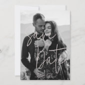 Save The Date Pink Black & White Modern Romantic Wedding Photo  (Devant)