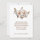 Save The Date Pink Blush Rose Gold Roses  3D Flowers (Dos)