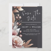 Save The Date Pink Boho Peony Garden Dusty Rose Mariage (Devant)