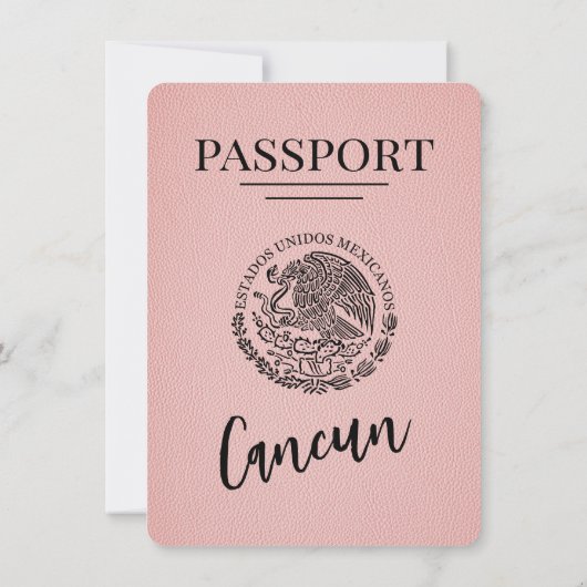 Save The Date Pink Cancun Passeport Enregistrer La Date (Dos)