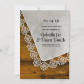 Save The Date Pink Daisy et dentelle Western Wedding Enregistrer (Dos)