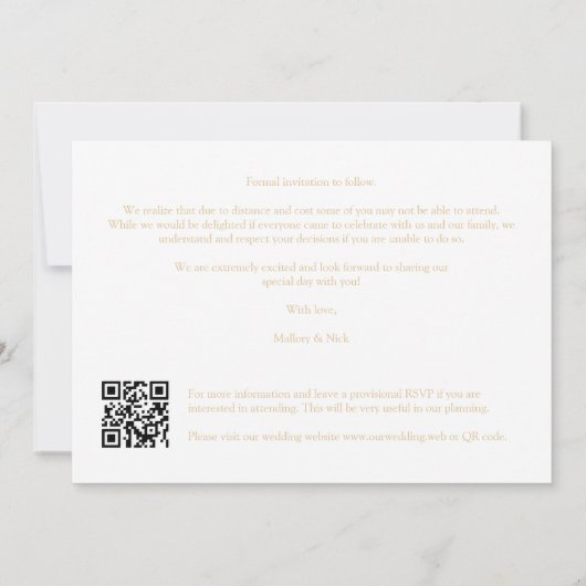 Save The Date Pink Floral Simulated Dome Arch Wedding in Gold (Dos)