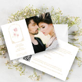 Save The Date Pink Floral Simulated Dome Arch Wedding in Gold