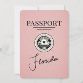 Save The Date Pink Florida Passeport Enregistrer La Date (Devant)