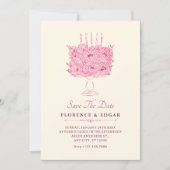 Save The Date Pink flower bouquet wedding (Devant)