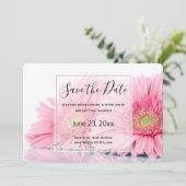 Save The Date Pink Gerbera Daisies Elegant Photo (Debout devant)