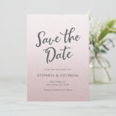 Save The Date Pink Glitt Enregistrer notre date mariage invitati (Debout devant)