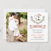 Save The Date Pink Golf Theme Enregistrer la date (Devant)