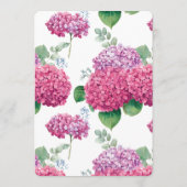 Save The Date Pink Hydrangea Flowers Watercolor Elegant Wedding (Dos)