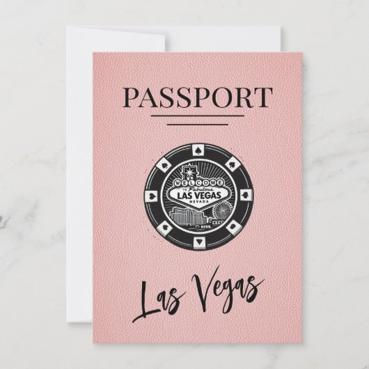 Save The Date Pink Las Vegas Passeport Enregistrer La Date (Devant)
