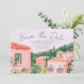 Save The Date Pink Mexican Town Destination Wedding (Debout devant)