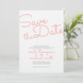 Save The Date Pink Modern Typographie Mariage Enregistrer la dat (Debout devant)