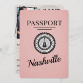 Save The Date Pink Nashville Passport Enregistrer La Date (Devant / Derrière)