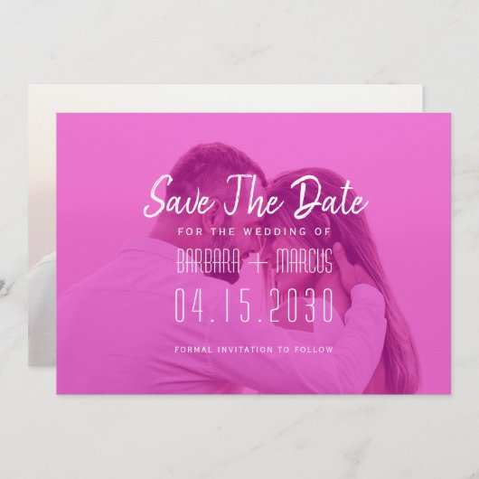 Save The Date Pink Overlay Photo (Devant / Derrière)