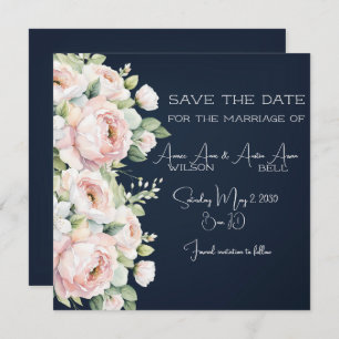 Save The Date Pink Peonies Arrière - plan Mariage