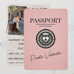 Save The Date Pink Puerta Vallarta Passeport Enregistrer La Date