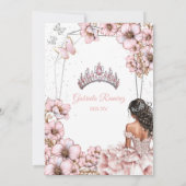 Save The Date Pink Silver Tiara Butterfly Quinceañera (Dos)