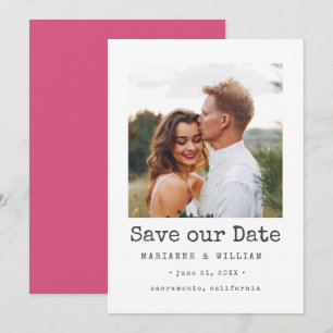 Save The Date Pink Simple CARRÉ Photo mariage enregistrer la dat
