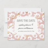 Save The Date Pink White Gold Love XO mariage enregistrer la dat (Devant)