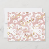 Save The Date Pink White Gold Love XO mariage enregistrer la dat (Dos)