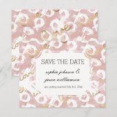 Save The Date Pink White Gold Love XO mariage enregistrer la dat (Devant / Derrière)