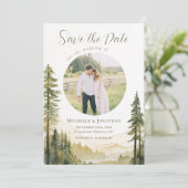 Save The Date Pins de forêt photo Mariage chrétien (Debout devant)