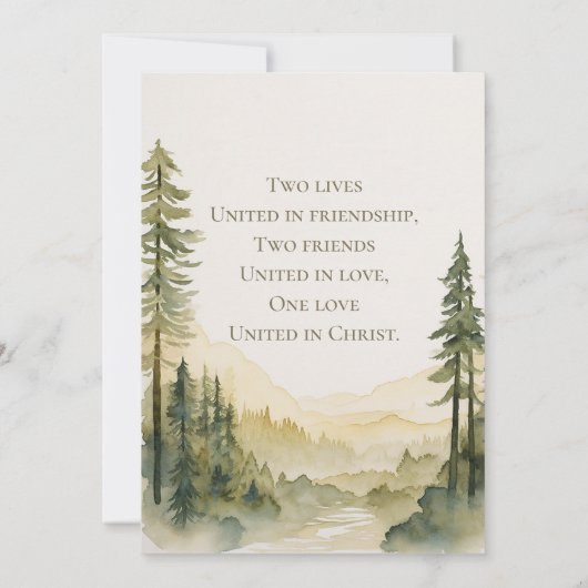 Save The Date Pins de forêt photo Mariage chrétien (Dos)