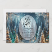 Save The Date Pins givrés en hiver Mariage (Devant)