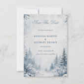 Save The Date Pins recouverts de neige bleus (Devant)