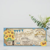 Save The Date Pique-Nique Champêtre Tournesols Mariage Champêtre (Debout devant)