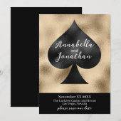 Save The Date Pique noir sur fond doré (Devant / Derrière)