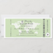 Save The Date Pistachio Green Boarding Pass Enregistrer la date (Devant)