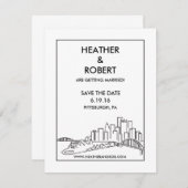 Save The Date Pittsburgh Enregistrer la date - Skyline (noir) (Devant / Derrière)