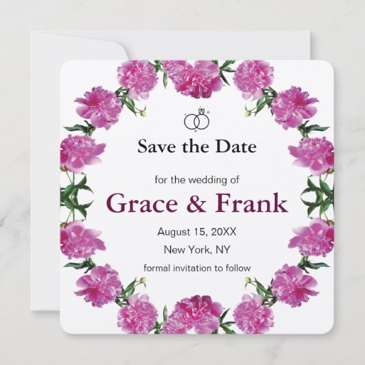 Save The Date Pivoine. (Devant)