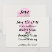 Save The Date Pivoine Rose Clair (Devant / Derrière)