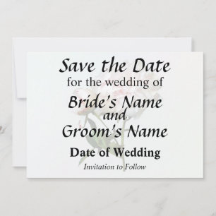 Save The Date Pivoine rose pâle et bourgeon
