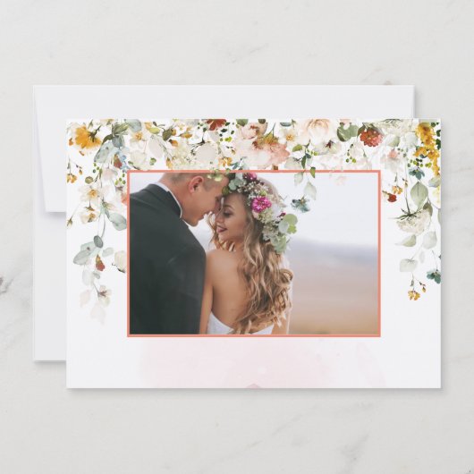 Save The Date PixDezines Aquarelle Automne Fleurs de Jardin (Dos)