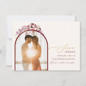 Save The Date PixDezines Aquarelle Autumn Eucalyptus Wreath (Devant)