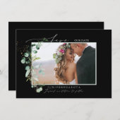 Save The Date PixDezines Aquarelle Eucalyptus Wreath Verdure S (Devant / Derrière)