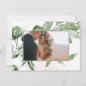 Save The Date PixDezines Aquarelle Eucalyptus Wreath Vert (Dos)