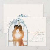 Save The Date PixDezines Aquarelle Hiver Eucalyptus Wreath (Devant / Derrière)