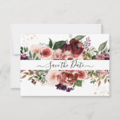Save The Date PixDezines Aquarelle Marsala Rouge Automne Aimer E (Devant)