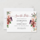 Save The Date PixDezines Aquarelle Marsala Rouge Automne Aimer E (Dos)