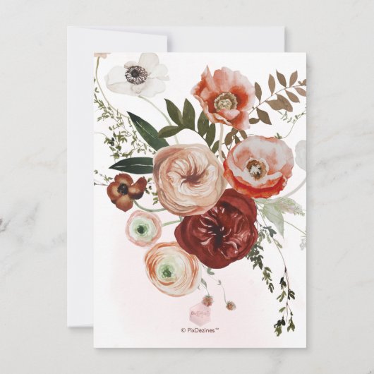 Save The Date PixDezines Aquarelle Marsala Rouge Automne Aimer E (Dos)