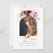 Save The Date PixDezines Aquarelle Marsala Rouge Automne Amour (Devant)