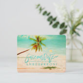 Save The Date PixDezines Beach/Ocean/Palm Tree/Enregistrer la da (Debout devant)